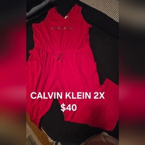 Calvin Klein Bright Red Jumpsuit